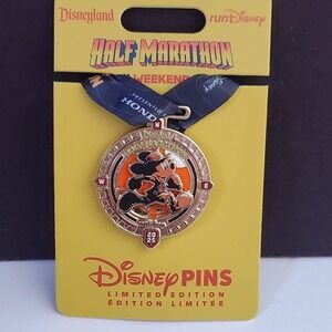 DISNEY runDisney 2025 Pin Disneyland Half Marathon with Ribbon NWT